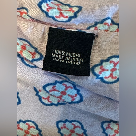 Feathers by Tolani Kimono Open Front Bohemian Duster Orange Teal Coverup Size M - Picture 6 of 6